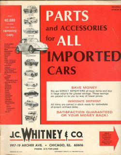 1970 J.C. Whitney   Imported Cars Parts and Accessories Catalog No 9