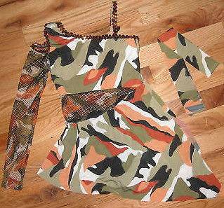 NEW CONTEMPORARY BALLET MODERN DANCE COSTUME LGE ADULT Camoflauge 