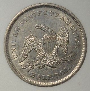   75 Mint State Seated Liberty Uncirculated 50c Silver Half Dollar BU