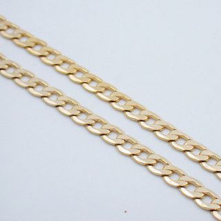 18 7MM MENS GOLD EP CUBAN LINK NECKLACE CHAIN