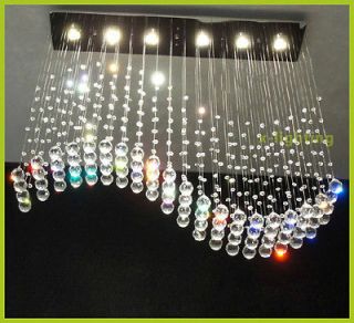 100cm LED Wave Crystal Pendant Light Rain Drop Chandelier Ceiling Lamp 