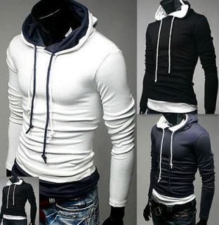 New Stylish Slim Fit Mens Jackets Coats Hoodies Tops 3 Colors 4 US 