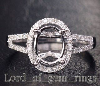   Cut 14K WHITE GOLD PAVE .26ct DIAMOND SEMI MOUNT Halo Engagement RING