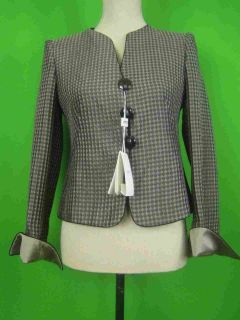 ARMANI COLLEZIONI Metallic Gray Silk/Wool NEW Spectacular Jacket (40 