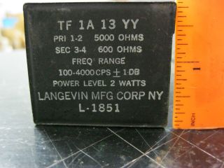 NOS Langevin L 1851 Audio Transformer 5000ohm,600ohm 2 watts See Pic 