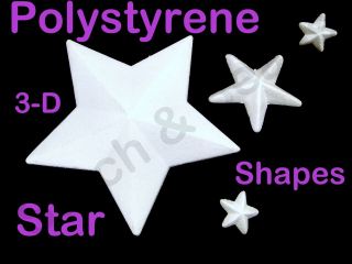 Star Shapes Polystyrene Styrofoam Poly Modelling White Sequin Art 