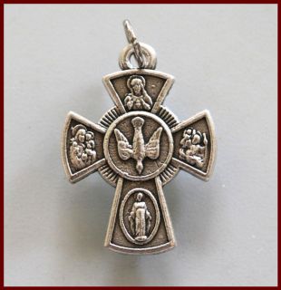Five Way Cruciform Cross Medal Sacred Heart Miraculous St Joseph St 