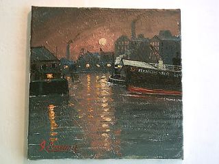 JAMES DOWNIE SIGNED ORIGINAL OIL PAINTING   HULME LOCK mint with 