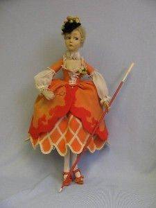 24 Antique LENCI Boudoir Doll COLOMBINA,COLU​MBIA c1928 Complete 