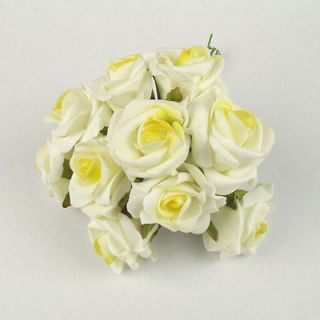   Artificial Medium Foam Roses Wedding Flowers 19 Colours Fake Silk