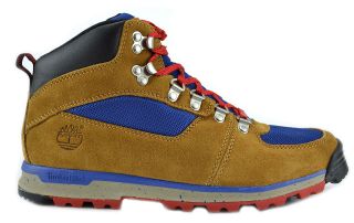 Timberland GT Scramble Mid Mens Hiking Boots Wheat Brown/Blue/Red 