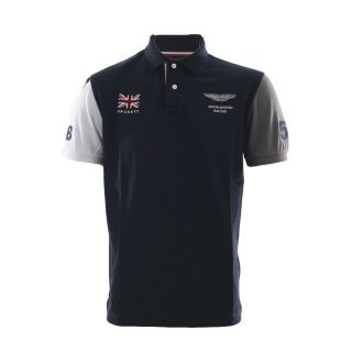 Hackett Aston Martin Racing Polo in Navy Back Logo RRP £105.00