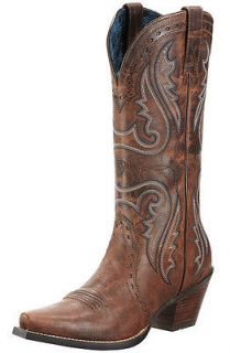 Ariat Womens NEW Heritage Western 10010265 Brown Leather Cowboy 