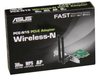 ASUS PCE N15 Wireless Adapter IEEE 802.11b/g/n PCIe 300Mbps Transfer 