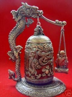 Collectible Art dynasty Tibet Dragon bonze Bell