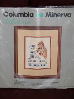 COLUMBIA MINERVA ST FRANCIS SAMPLER CROSS STITCH EMBROIDERY KIT 1984