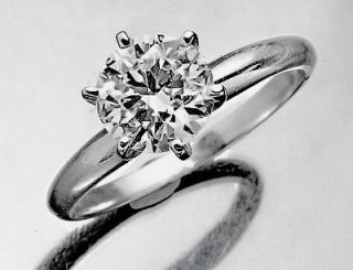   CT Round Cut Certified Diamond Solitare Engagement Ring 14k White Gold