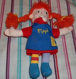 RARE Pippi Longstocking SoftToys Sweden Cloth Doll Plush 8