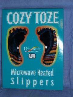 WAVEWARE COZY TOES MICROWAVE HEATED SLIPPERS 3 SIZES , 3 COLOURS 