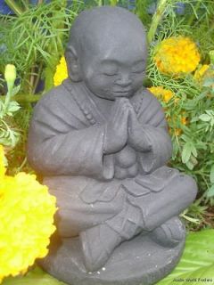   Buddha Little Monk Garden Statue caste LAVA STONE Asian Bali Yard Art