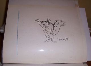   Pepe Le Pew Animation Drawing Signed Virgil Ross Rare 1960s