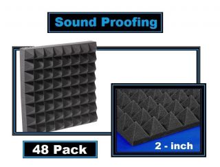 48)2Pyramid Vocal/Recordin​g Studio Soundproof Foam 12
