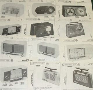 12 ARVIN Radio 1955 59 Service Photofacts 840T 850T 855T 951T 956T 