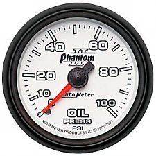 Auto Meter 2 1/16 Phantom II Oil Pressure Gauge   0 100 PSI