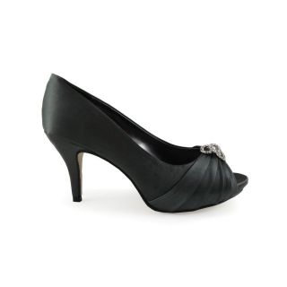 Menbur Avance Pewter Satin Womens high heel peep toe shoe with 