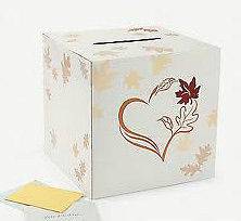 AUTUMN FALL Maple Leaf MONEY GIFT CARD BOX Wedding Decoration Wishing 