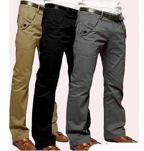 Mens Korean Style Slim Fit Pocket Design Casual Pants Trousers 3 
