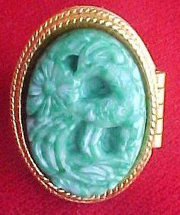 Avon High Relief Peacock Perfume Locket Ring Size 5 the Bird of 