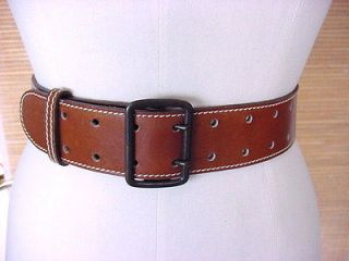 AZZEDINE ALAIA Belt Vintage Leather Brass Rings versatile 65