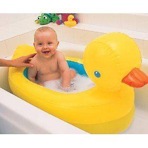   White Hot Inflatable Duck Baby Babies Infant Bath Bathing Travel Tub