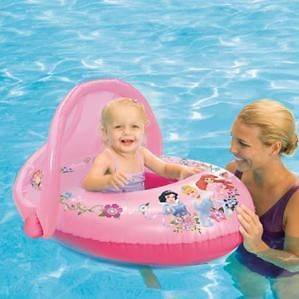   Princess Pink Inflatable Swimming Pool Baby Float with Sun Canopy
