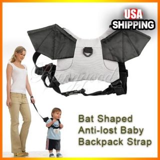 Baby Kids Toddler Walk Safety Bat Shaped Keeper Bag Harness Backpack 