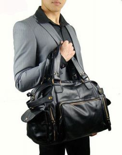   BAGS Korean Mens PU Leather Travel Carry on Shoulder Messenger Bag
