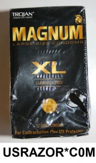 Trojan Magnum XL Lubricated 12 PACK Contraception plus STI Protection