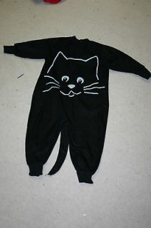 EUC Toddler Cat Jumpsuit sz 3T Black with Tail Halloween Costume