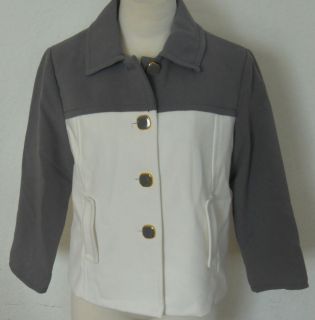 BANANA REPUBLIC Womens Gray & Off White Color Block Jacket XS XL