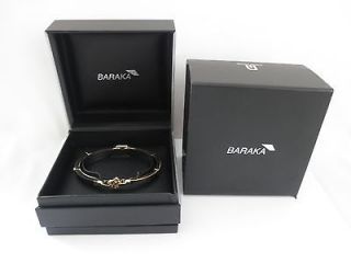 Italian Luxury BARAKA 18K Gold & Rubber Two Tone Mens Bracelet w 