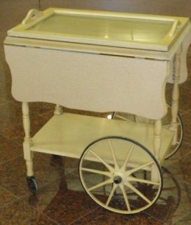 FRENCH PROVINCIAL STYLE DROP LEAF TEA CART + TRAY