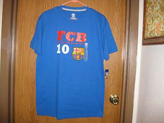 Blue FC Barcelona Men Short Sleeve T  Shirt Size L New Without Tags