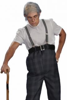 Funny Bald Combover Old Man Outfit Halloween Costume
