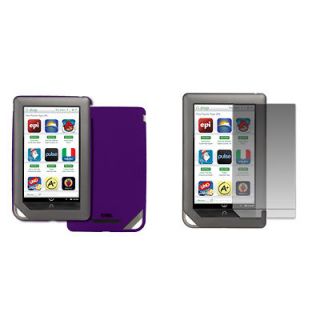 for Barnes and Noble Nook Color Purple Hard Stealth Case Cover+Screen 