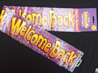 WELCOME BACK PARTY BANNER 2.6m or 3x86cm Long Welcome Home