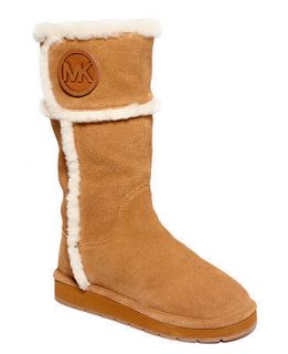 2012 MICHAEL KORS WINTER SHEARLING LOGO TALL COLD WEATHER FLAT BOOTS