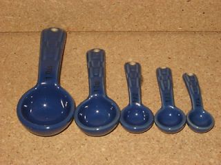 Longaberger Brand New set of 5 pottery Cornflower measuring spoons 