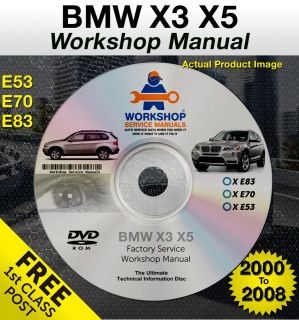 BMW X3 X5 Workshop Service Repair Manual E53 E70 E83 2000   2008 FREE 
