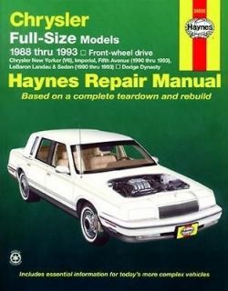 Haynes Publications 25020 Repair Manual (Fits LeBaron)